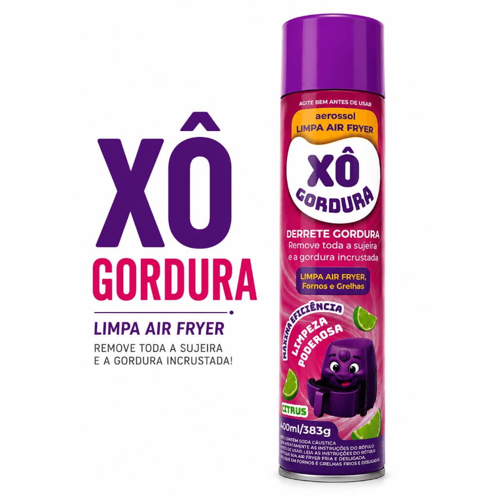 Limpa Air Fryer Xô Gordura Aerosol 400ml Desengordurante para Air Fryer Fornos Grelhas Limpeza Pesada