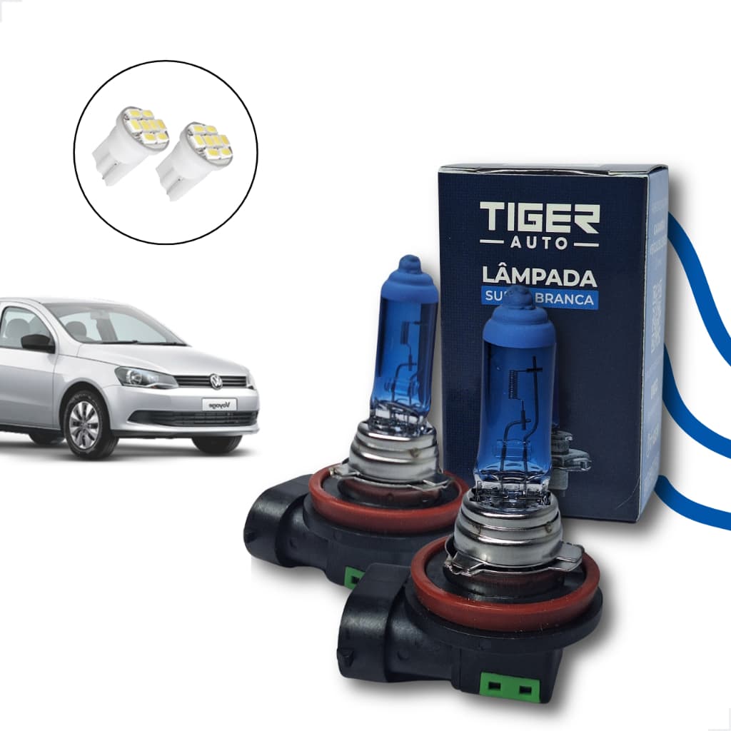 Kit de Lâmpadas Halógena Super Branca Farol de Milha H11 para Voyage G6 2015 2016