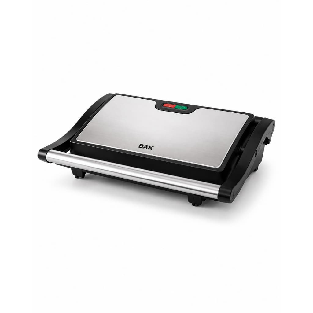 Sanduicheira Grill Bak Mini Inox 750W Antiaderente Preto
