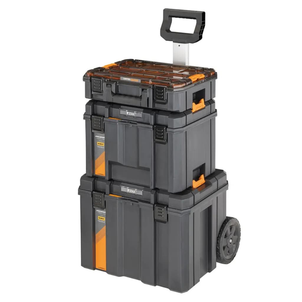 Caixa de Ferramentas DEWALT TSTAK 3 em 1 McLaren com Rodas e Alça Telescópica DWST60452-1