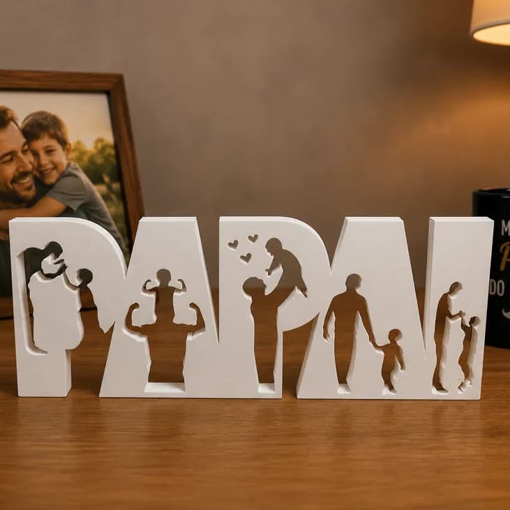 Letreiro Decorativo Papai Dia dos Pais Pai e Filho / Pai e Filha