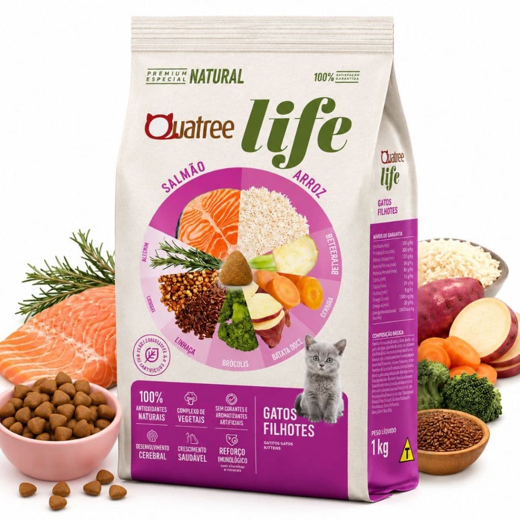 Ração Quatree Life Gatos Filhotes Salmão E Arroz 1kg
