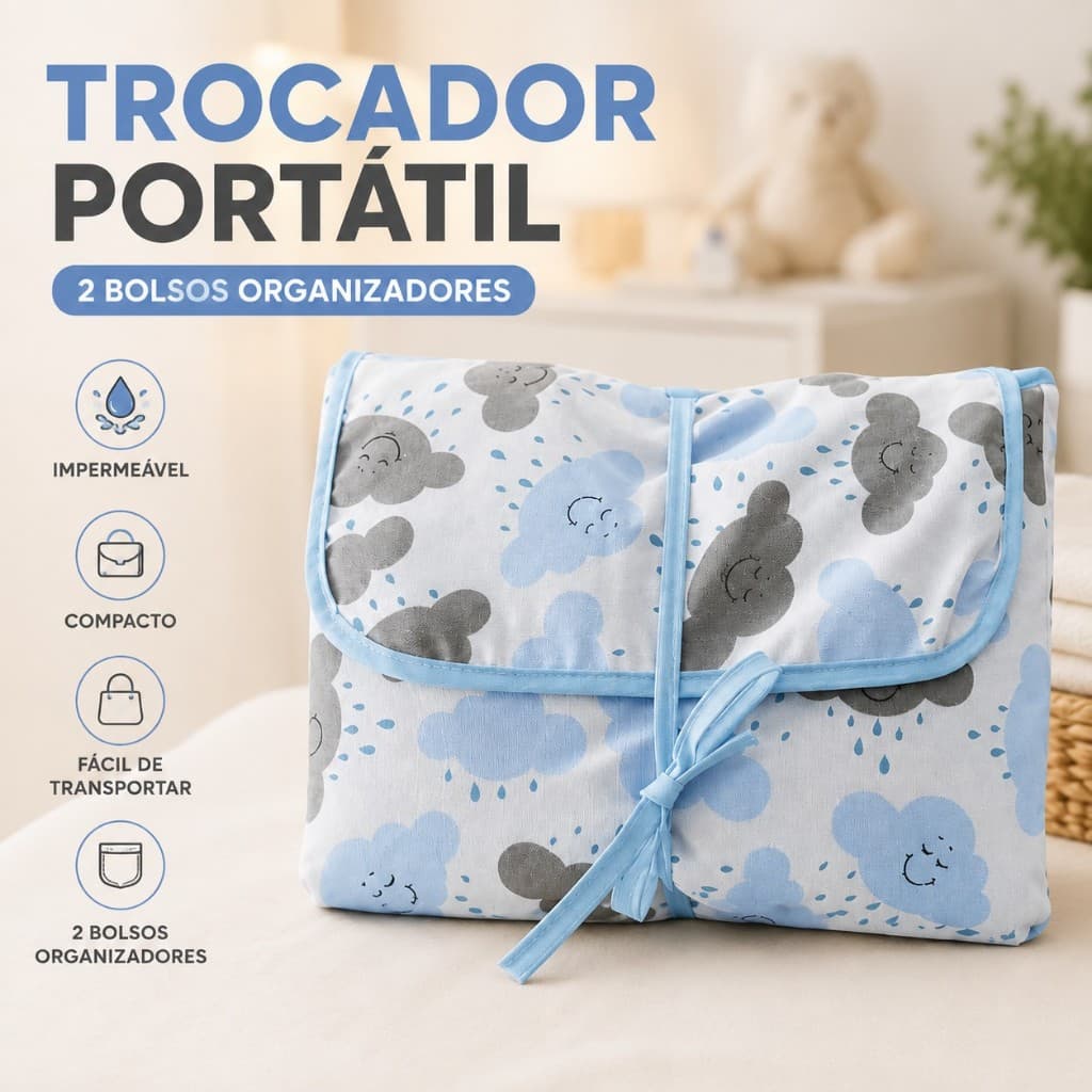 Trocador Portátil Impermeável Dois Bolsos