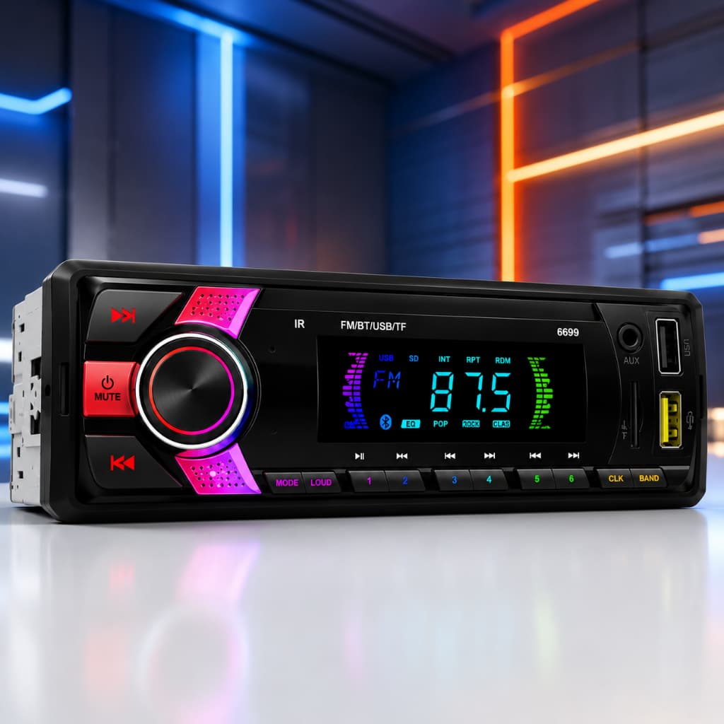 Rádio Mp3 Player Som Automotivo 1 Din Universal Com Controle USB Bluetooth FM Pen Drive Acessório Veículo Carro