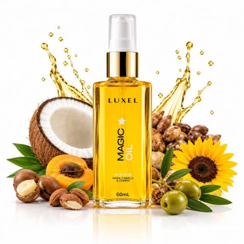 Óleo Capilar Corporal Magic Oil Luxel 15 em 1 - Hidratação Nutrição Pele e Cabelo 60ml