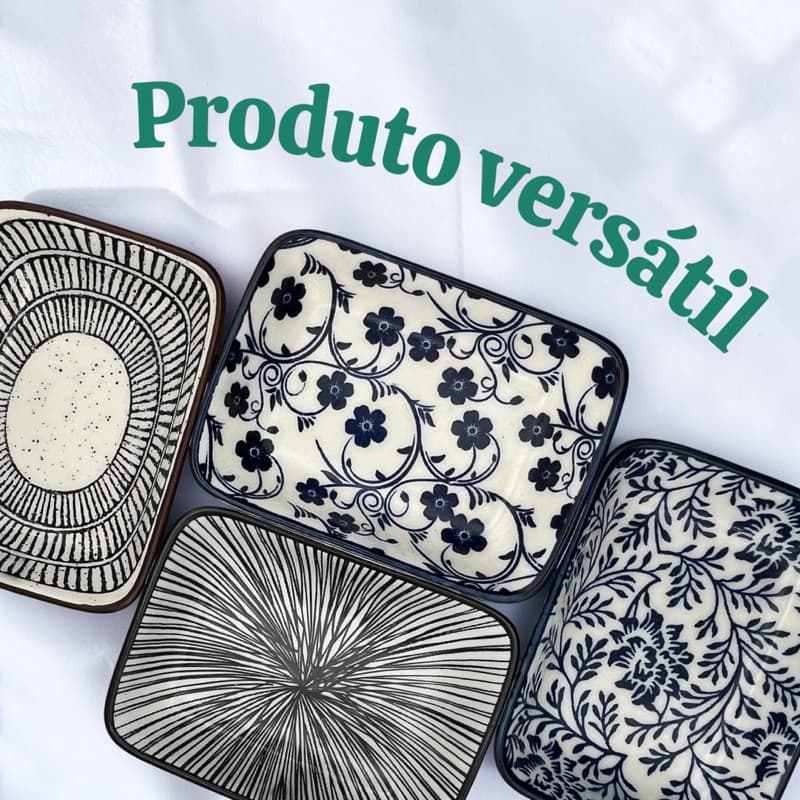Molheira Retangular Porcelana Aperitivos Artigos para mesa posta
