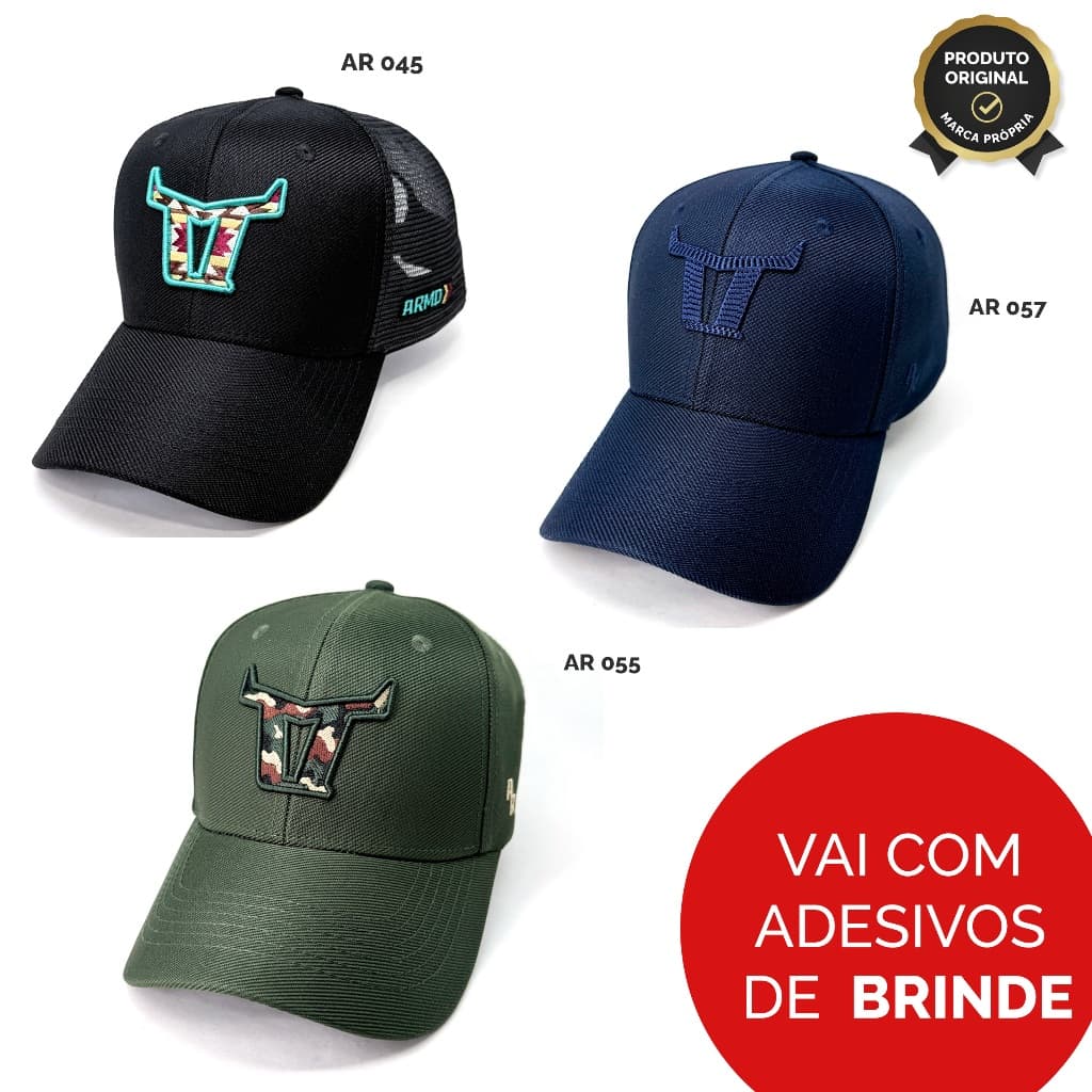 Boné country ARAMADO 6 gomos corpo tecido e tela | NOVIDADE 2026 ENVIO IMEDIATO