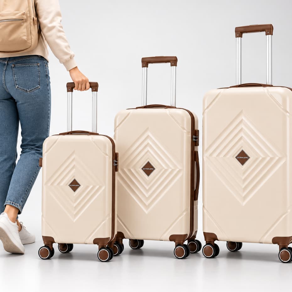 Kit 3 Malas Viagem P M G  | Rodas Dupla 360° Polipropileno Cadeado Trava | Alta Resistência
