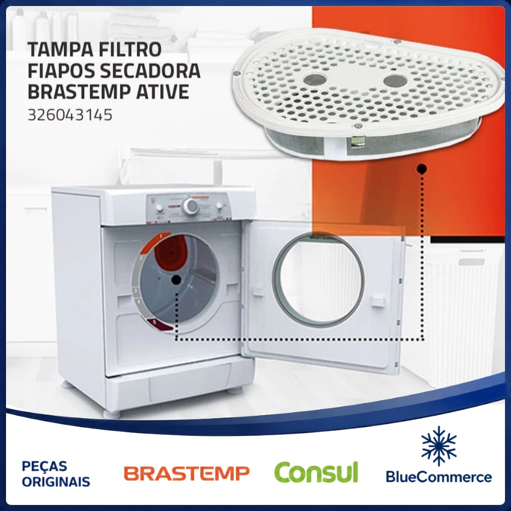 Filtro de Fiapos para Secadora Brastemp e Consul