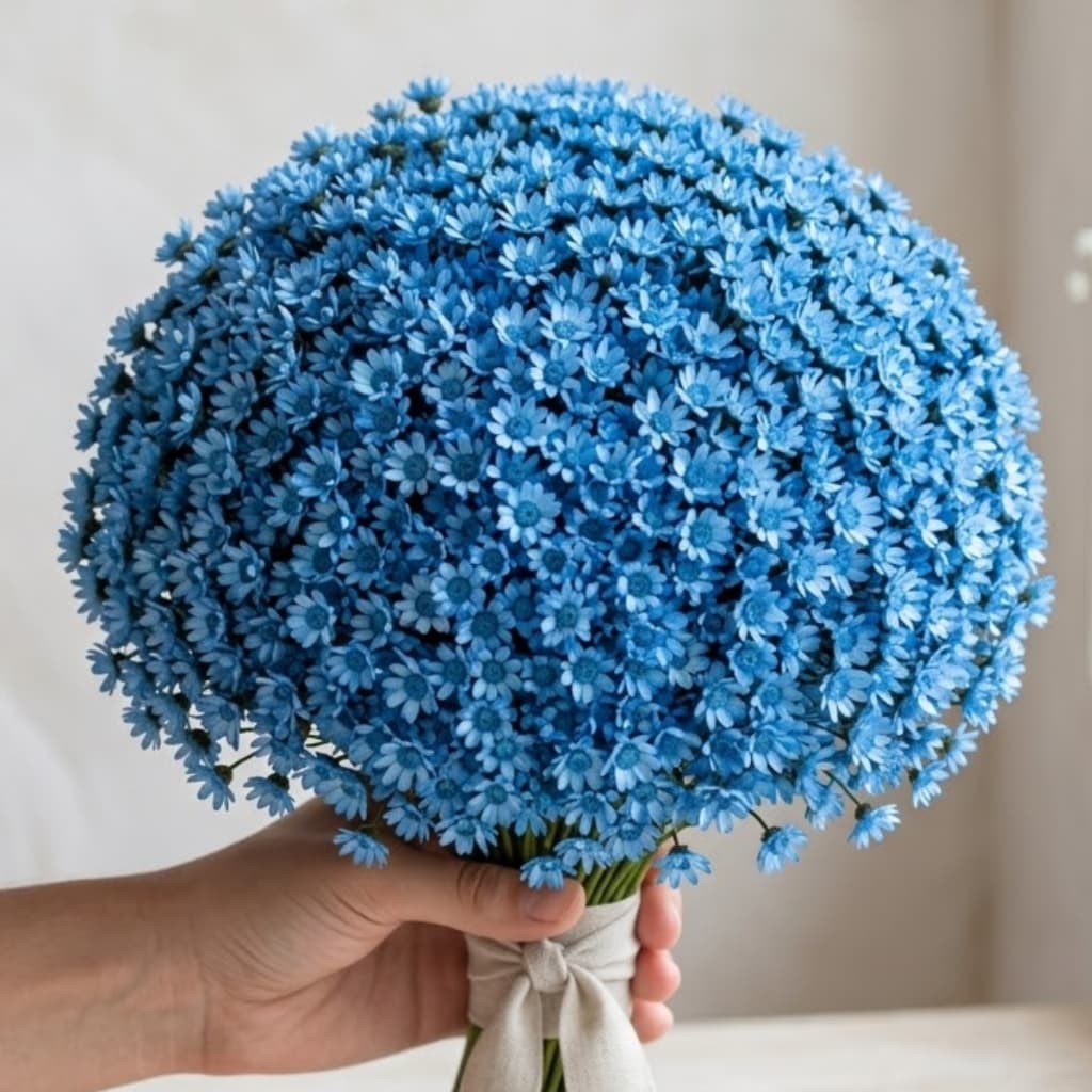 Flor Sempre Viva Azul Claro Desidratada Buquê Aprox 200 Flores Decoração Arranjos Mesa Posta
