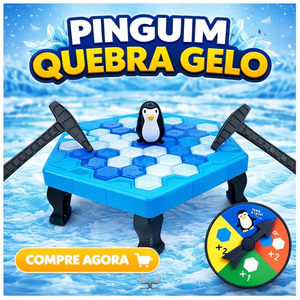 Jogo Quebra Gelo Pinguim Numa Fria Blocos Brinquedo Batendo Cubos de Gelo Tamanho Grande Art Brink