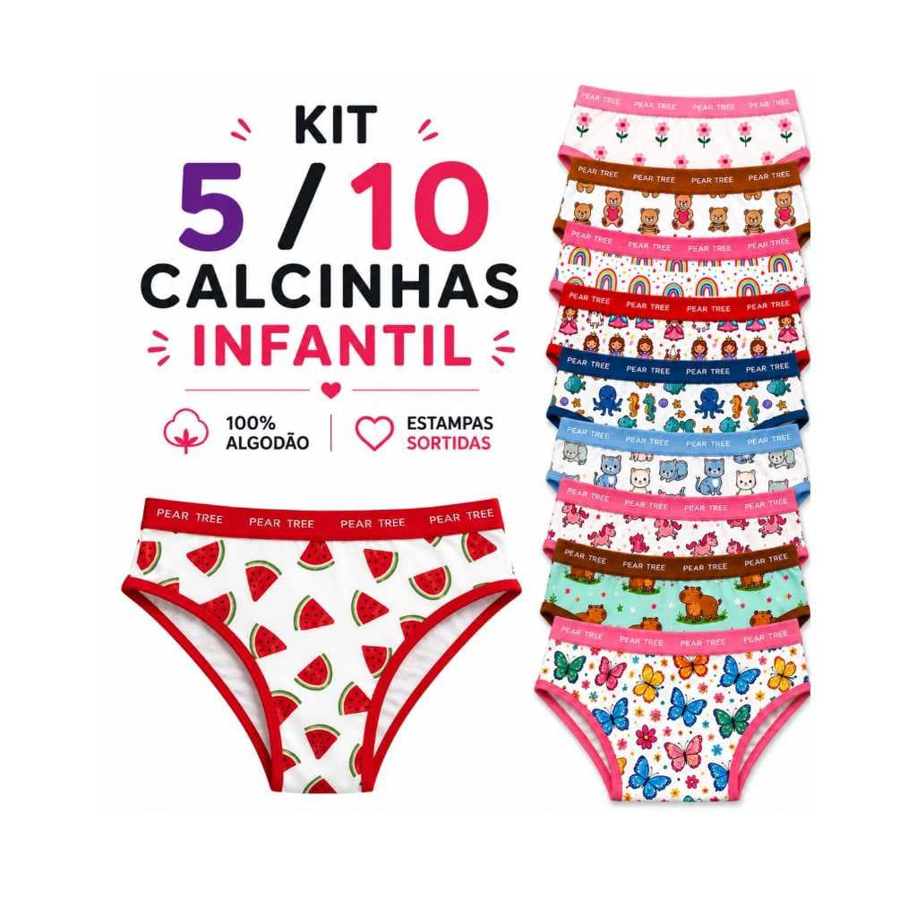 Kit 10 ou 5 Calçolinhas Infantil de Algodão Juvenil Menina Moça  Conforto Cós Alto