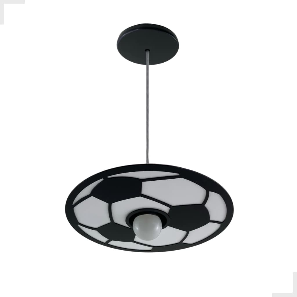Luminaria Pendente Bola de Futebol Ideal Para Quarto Infantil Menino