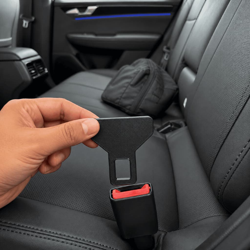 Fivela Cinto de Segurança Anti Alarme Sonoro Anti Beep para Carro Preta Kit 1 2 ou 4
