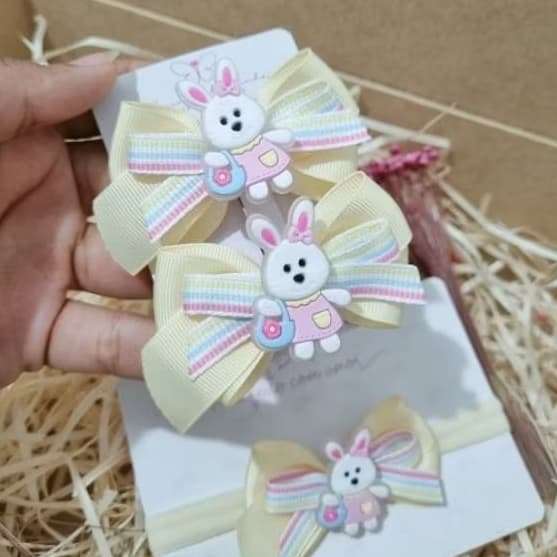 Par de laços infantil Laço Coelhinha par de lacinhos para passeio festa dia a dia