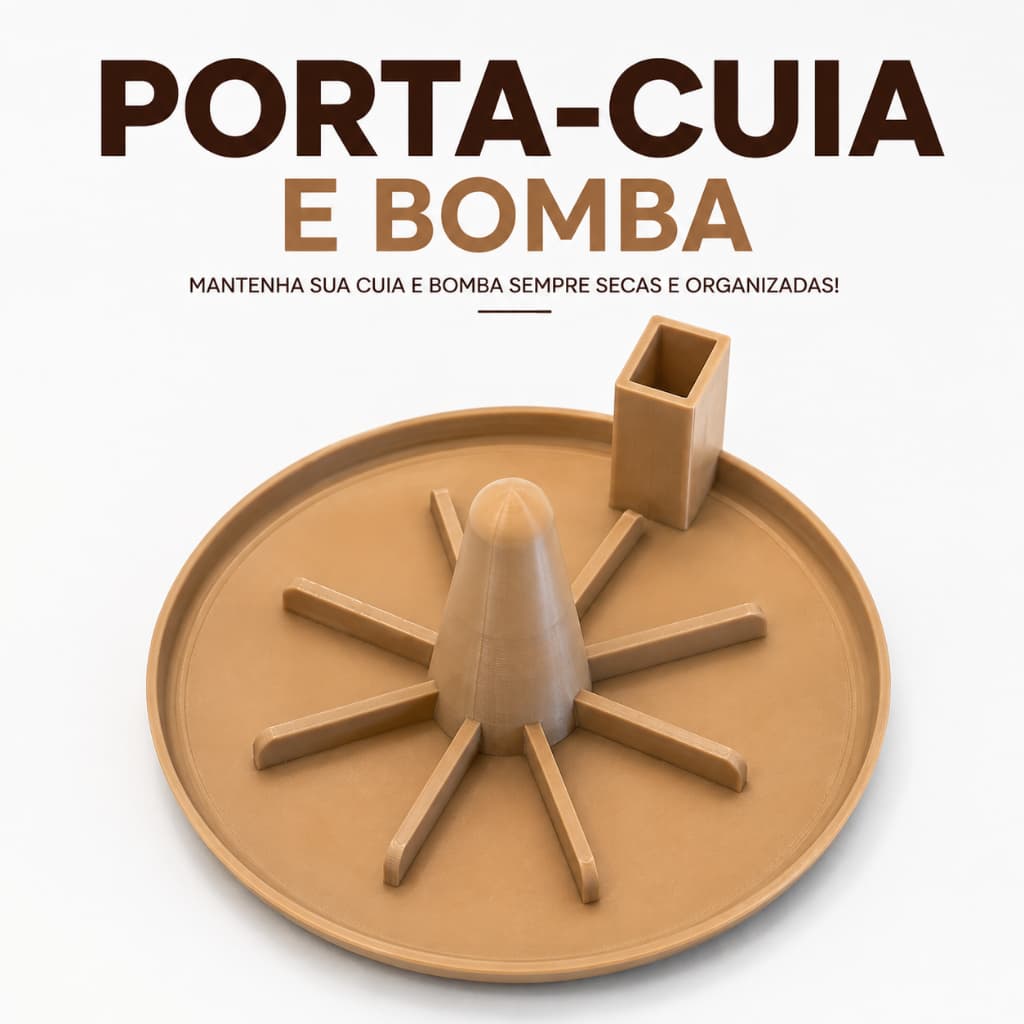 Porta Cuia para Chimarrão com Suporte para Bomba | Escorredor e Organizador