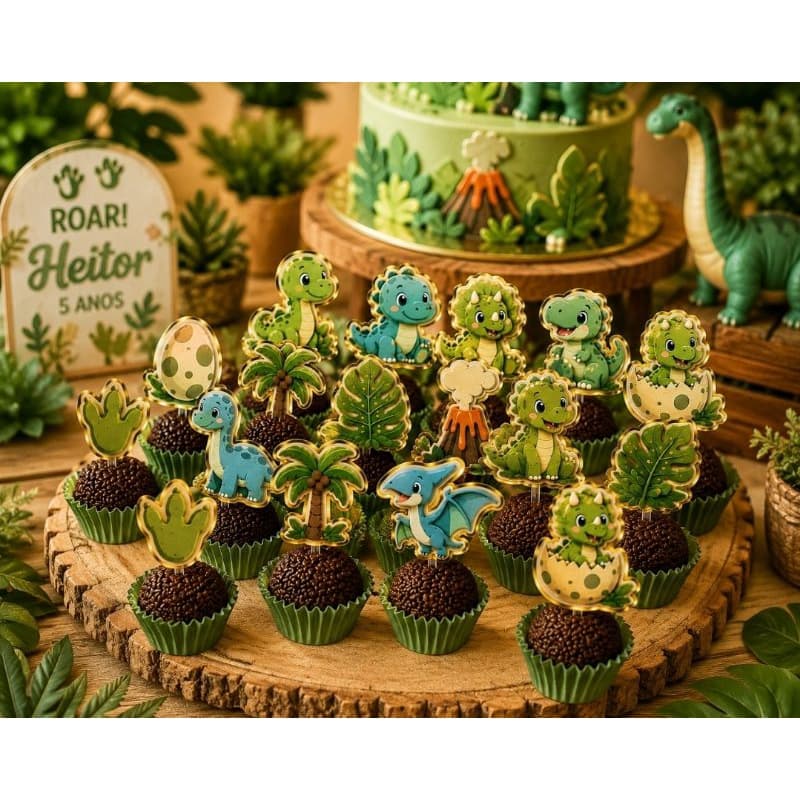 Toppers Docinhos Dino baby | Impressos | Festa Infantil Dino Baby,  Decoração Dino Baby