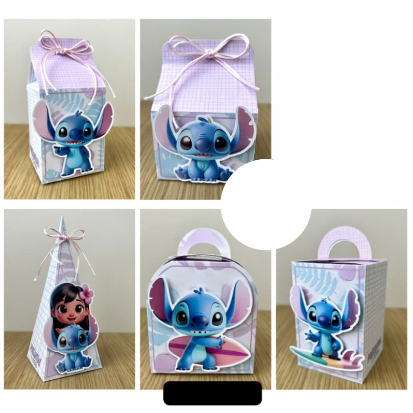 Kit Caixinha Para Festa Stitch Baby Menino Menina Papelaria Personalizada Caixa DESMONTADO