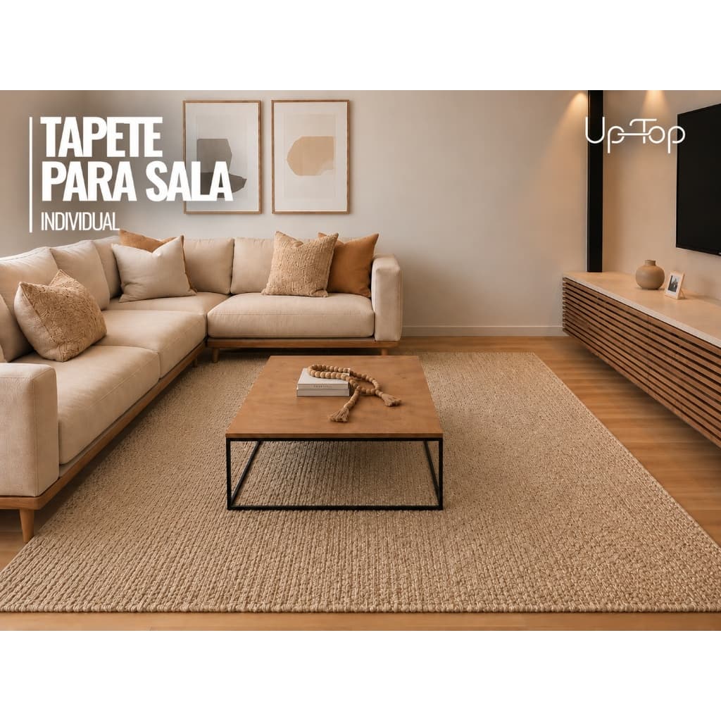 Tapete Trama Natural 100% Algodão para Sala, Quarto e Escritório