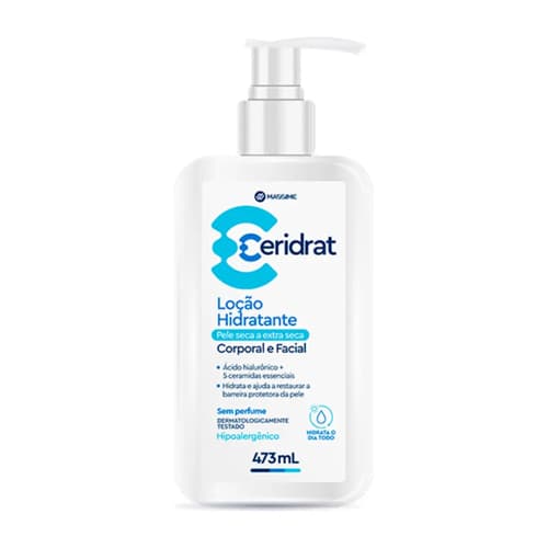 Ceridrat Loção Hidratante Corporal e Facial 473ml- Ácido Hialurônico - Massime