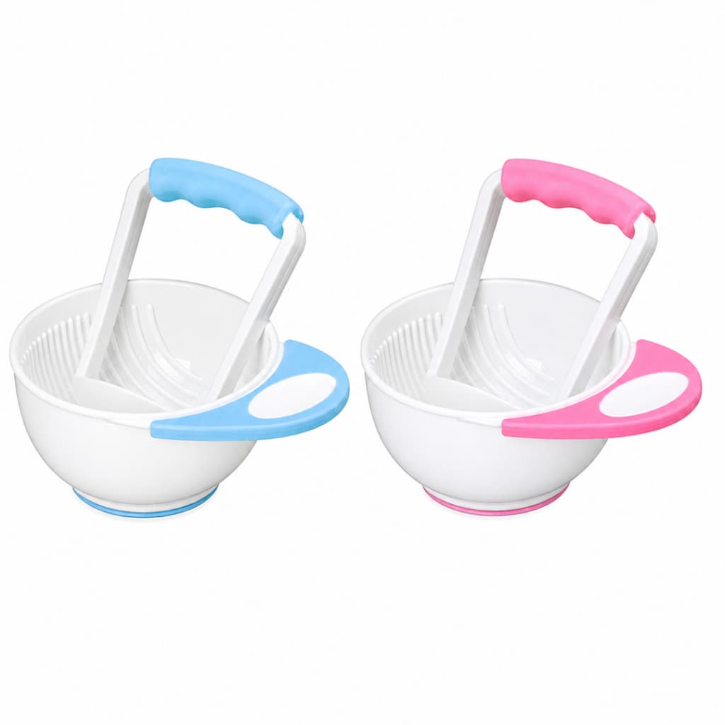Kit Amassador Papinha Infantil Bebê Espremedor De Frutas Legumes Alimentação Saudável Caseira