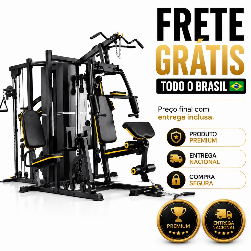Multi Estação de Musculação 5 Frentes Completa Bonafit com Ebook + Frete Grátis