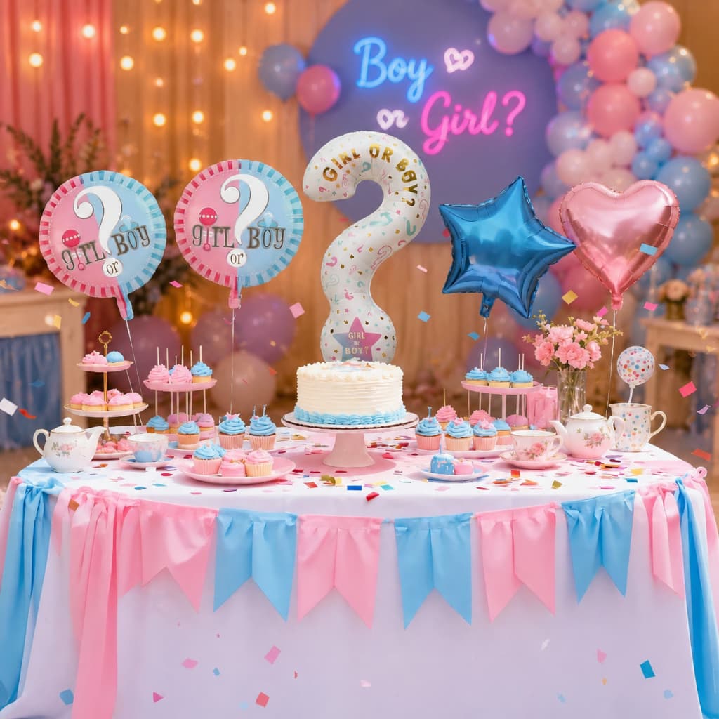 Kit Balões Metalizados Para Cha revelação 5 Pçs Menino ou Menina Azul E Rosa