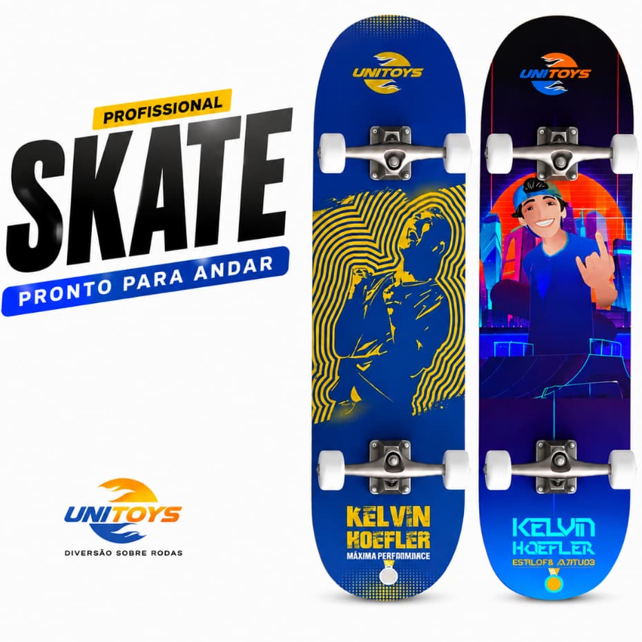 Skate Infantil Acessorios De Segurança Radical Estampado - Envio Imediato