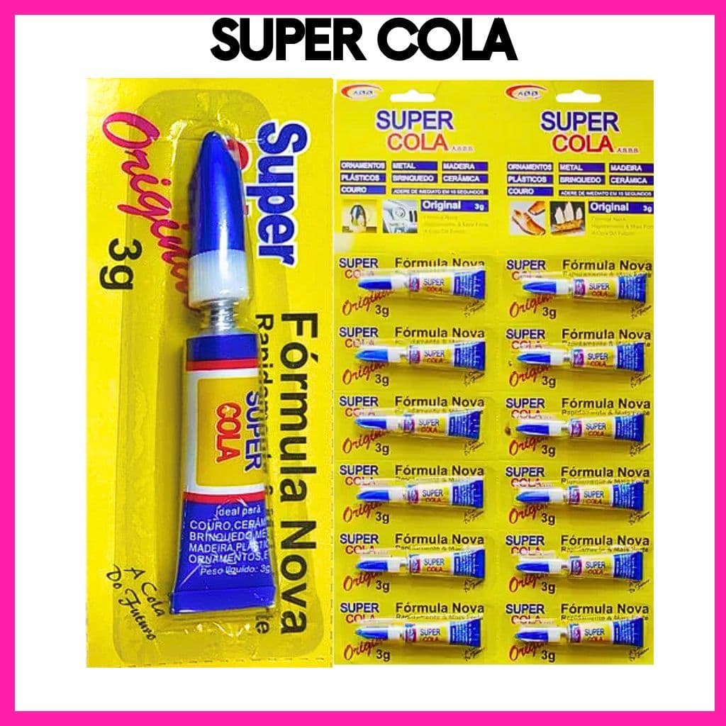 Kit 12 a 48 Unidades Super Cola Instantânea 3g – Secagem Rápida e Fixação Forte