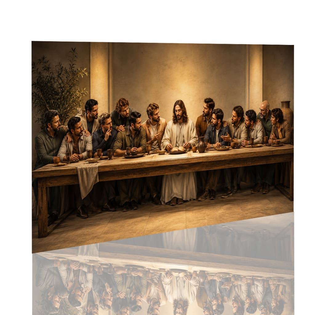 Quadro Decorativo Santa Ceia Moderna Jesus Cristo Religioso Arte Sacra Horizontal