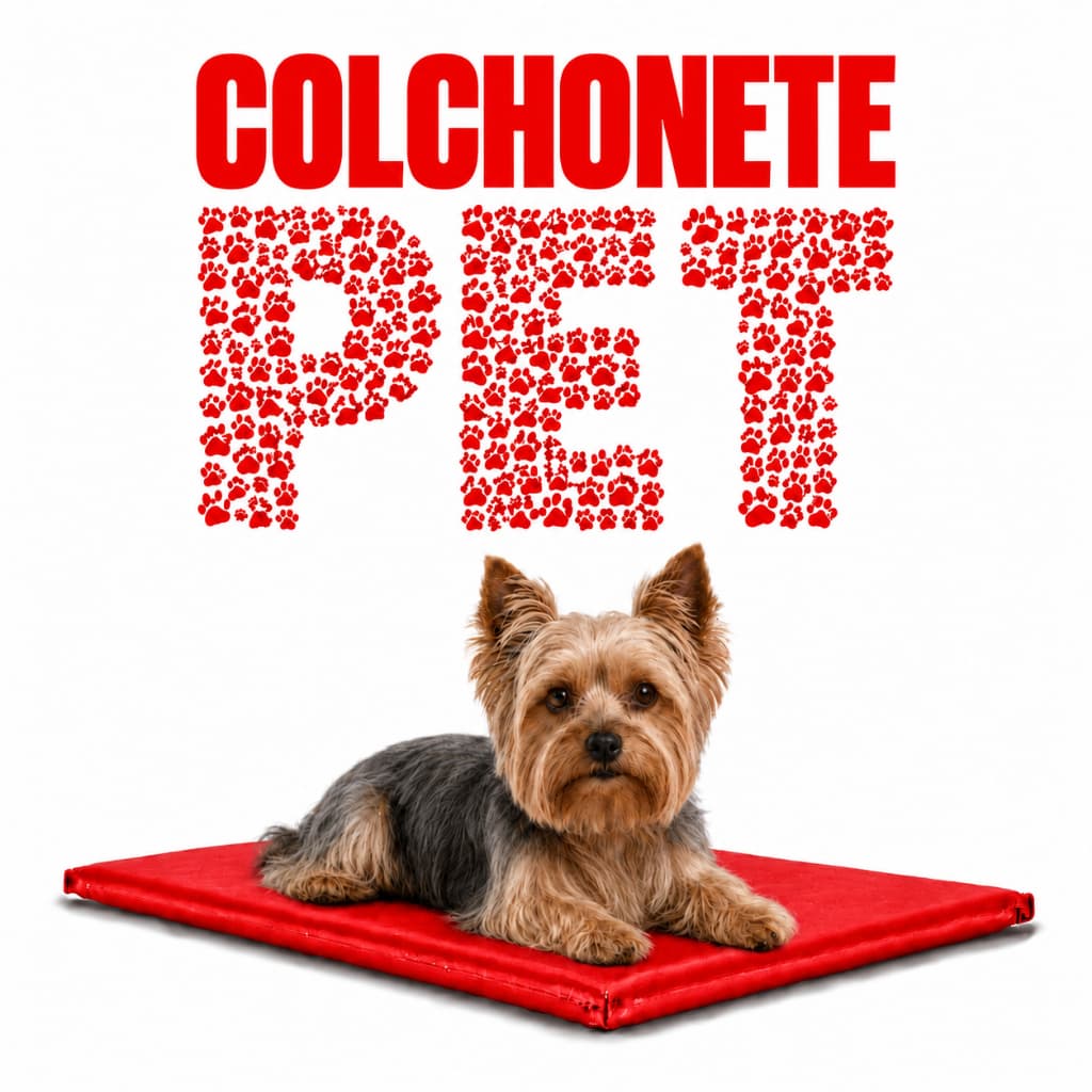 Colchonete Pet Vermelho Confortável para Cães e Gatos 90x40x3cm