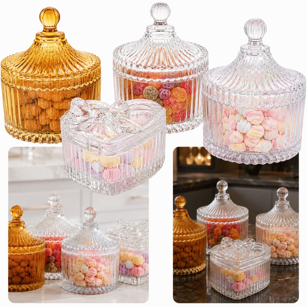 Mini Potiche Vidro Decorativo Modelos Cores Bomboniere Porta Doces Joias Algodão Mesa Decoração