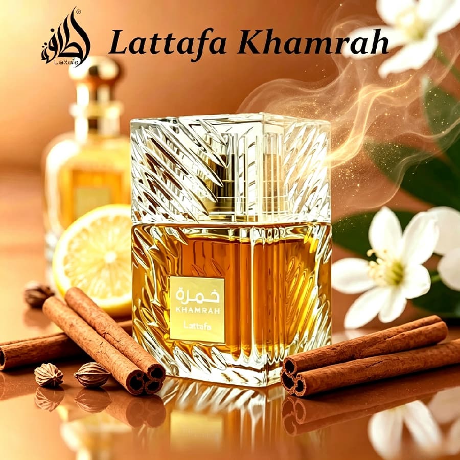 Perfume Árabe Lattafa Khamrah 100ml Eau De Parfum Original Com Selo Exclusivo e Marcante Presente