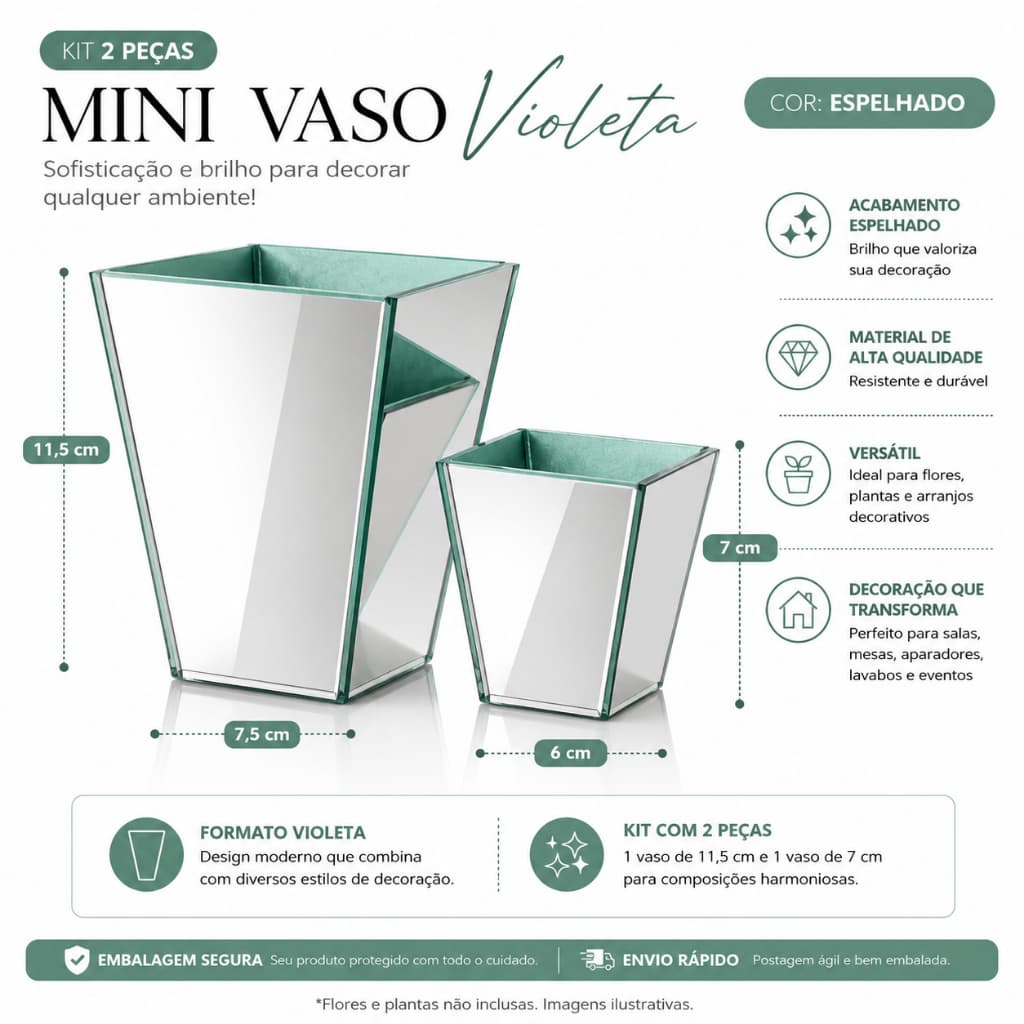 Mini Vaso Violeta cores 11,5cm ou 7cm para Flores Arranjos Mesa Festa Casamento Decoração com 4 7 10 Unidades