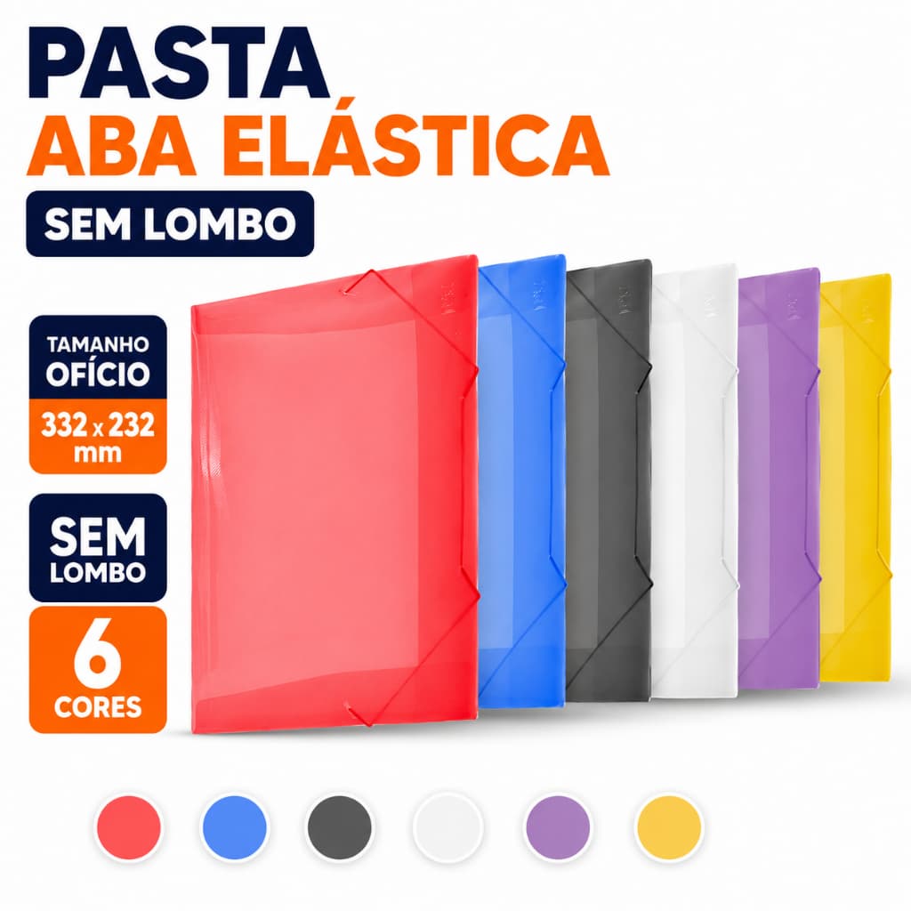 Pasta Aba Elástica Line Sem Lombo 332 x 232mm A4 Ofício DAC