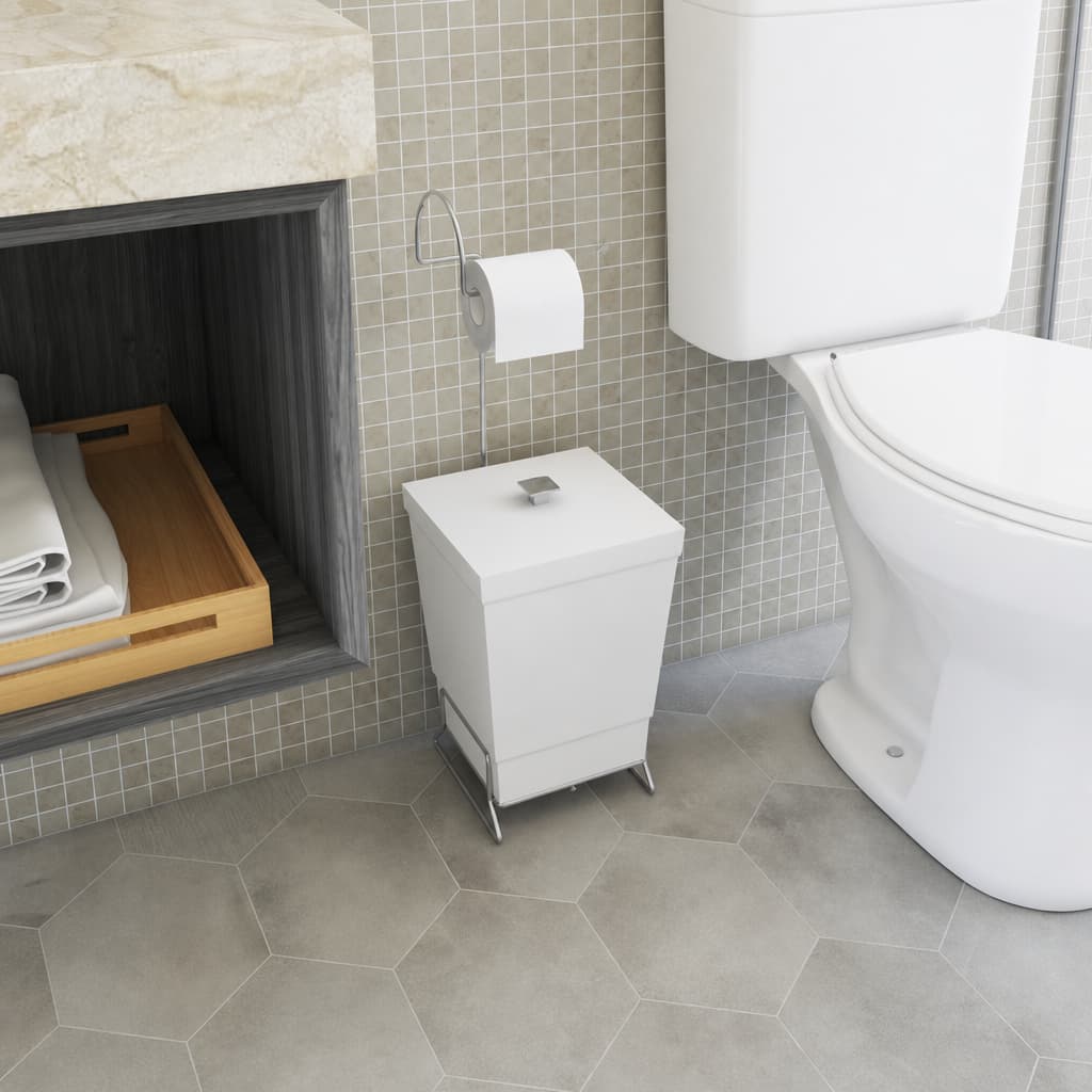 Suporte Papel Higienico Lixeira Banheiro Organizador Pratico Resistente Preto Capacidade 65 Litros