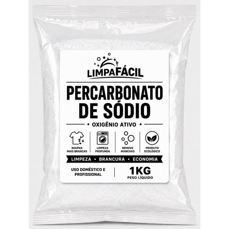 Percarbonato de Sódio Limpa Facil - Branqueador de Roupas Sem Cloro e Sustentável 1kg