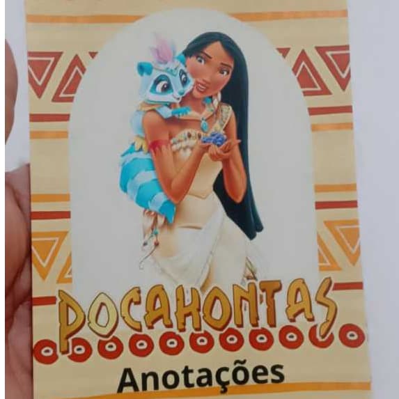 Kit Pocahontas Anotações ou Login e Senha com 50 folhas cada, com espiral tenho outros Temas sortido