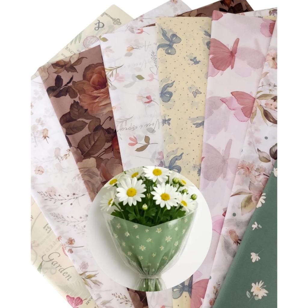 Kit com 200 Papel de Seda 50x35cm Estampados + 100 Papel de Seda 50x70cm Estampados