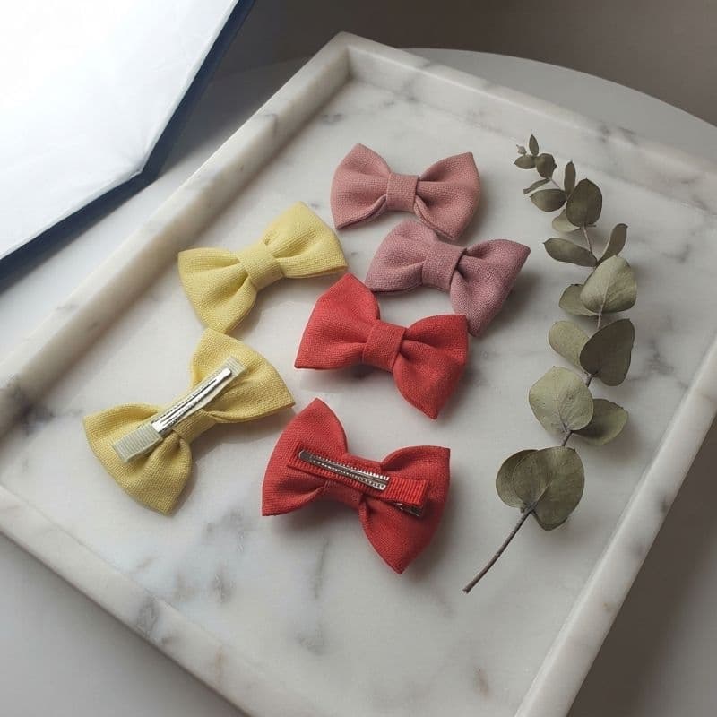 Parzinho Laço de Tecido Infantil Bico de Pato para Bebês e Meninas | Laço de Cabelo Delicado