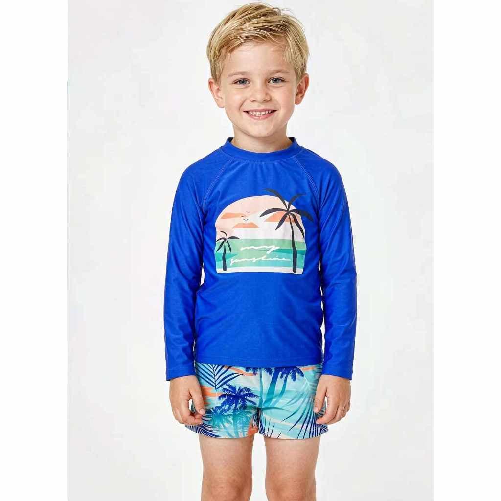 Conjunto Sunga Box Menino Camiseta Proteção Uv 50+ Infantil-1564
