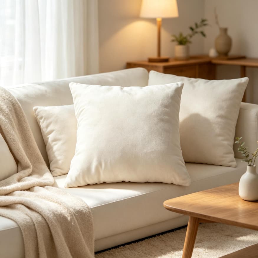 Almofada Quadrada em Veludo Lisa, Decoração para Sofá Quarto Sala, Várias Cores Disponíveis