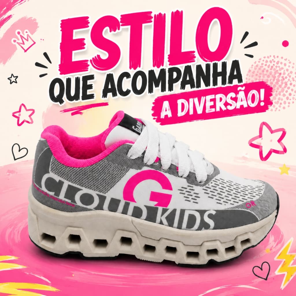 Tênis Infantil Menino Menina Esportivo Solado Alto Leve Confortável Resistente Escola e Passeio Diário 26 AO 33