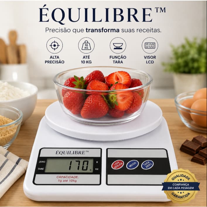 Balança Digital Cozinha Precisao Alta Capacidade 10kg Compacta Portatil