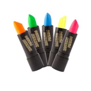 Kit Batom Festa Neon Brilha na Luz Negra Balada Aniversário Halloween Maquiagem