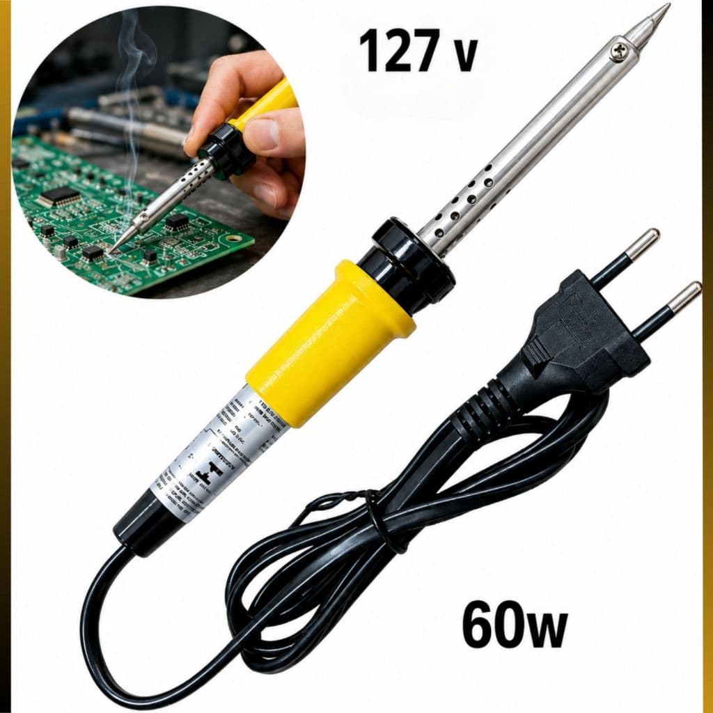 Ferro de Solda 60W 127V Profissional Soldador Elétrico para Eletrônica Estanho Reparos e Manutenção Residencial