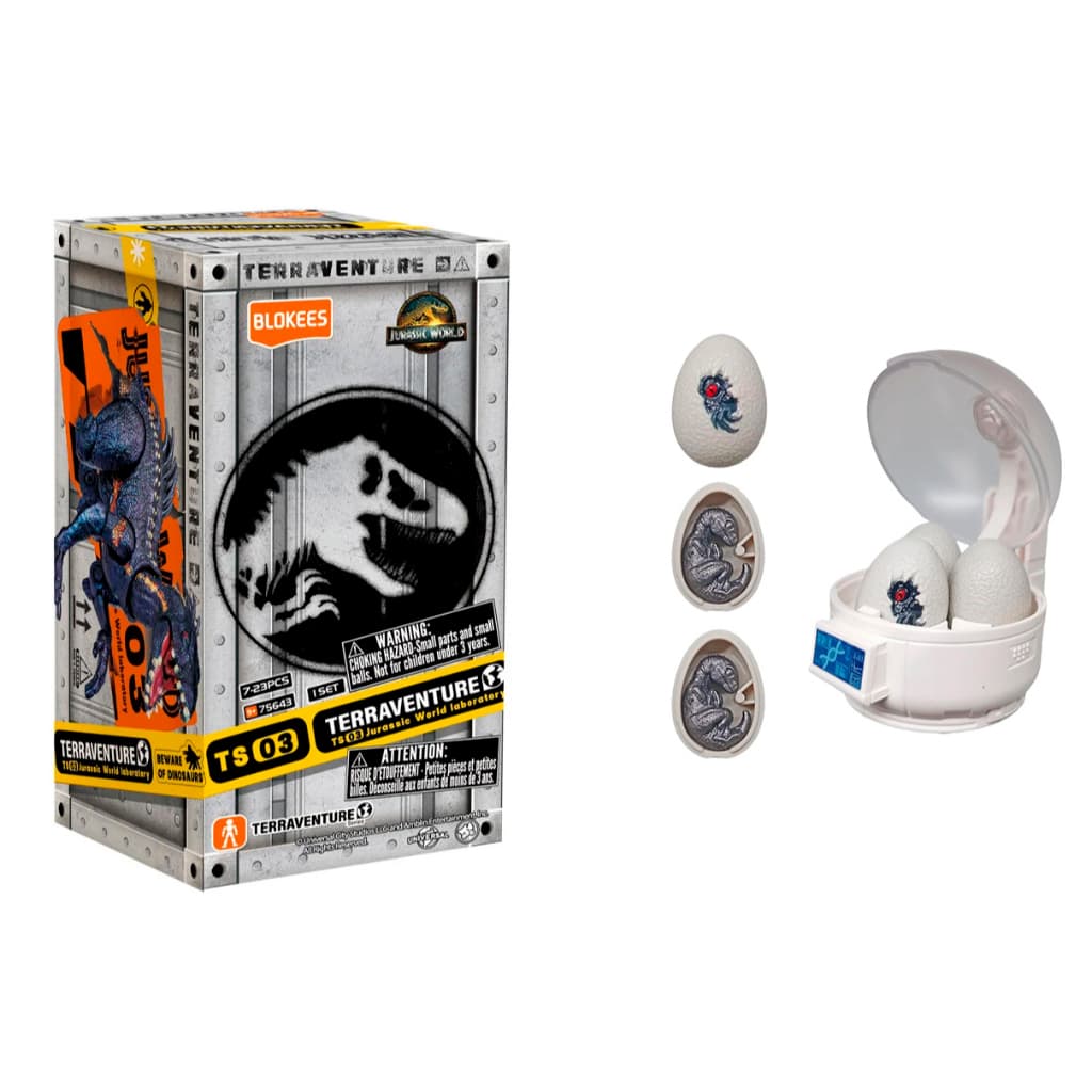 Boneco Jurassic World Blokee Dinossauro Incubadora Blokees