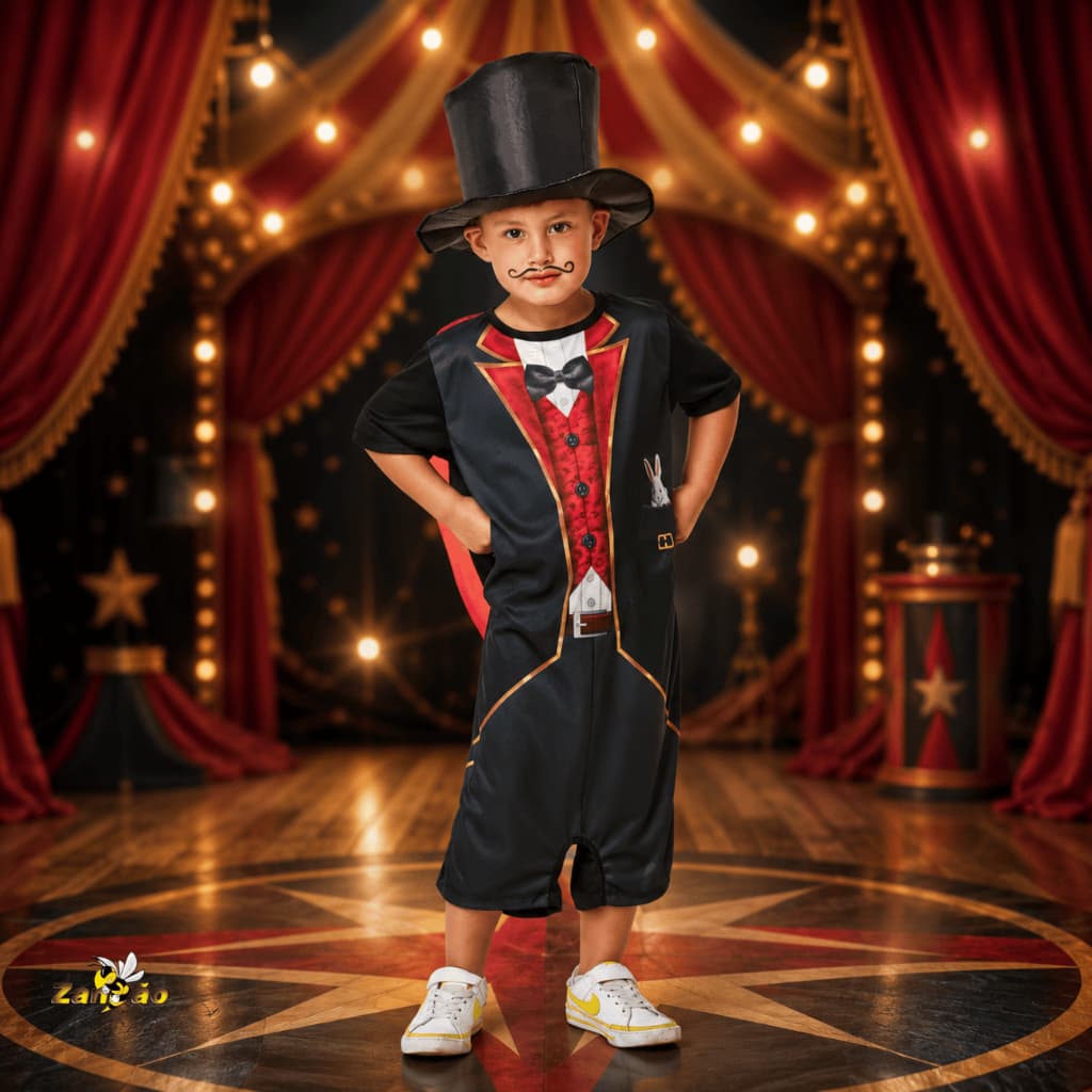 Fantasia Infantil Mágico Com Cartola Fantasias Super