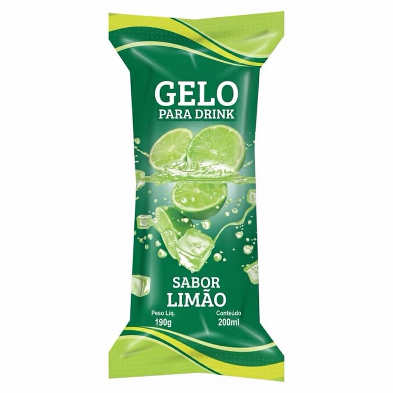 Embalagem Gelo Saborizado 9,5x21cm 1 Pcte Perolado Higienico Externo Limao Somente a Embalagem