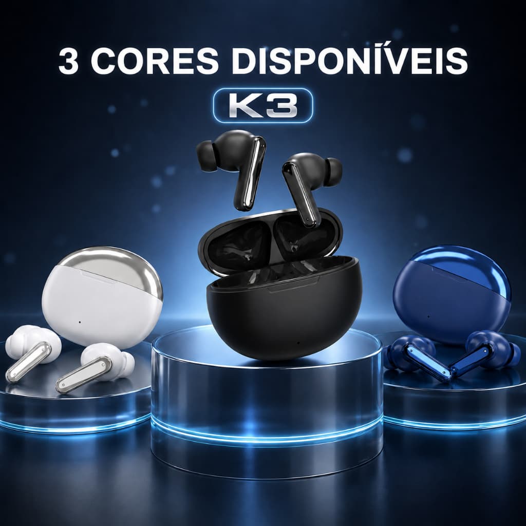 K3 Fone de Ouvido Bluetooth 5.4 Sem Fio TWS Intra-Auricular Baixa Latência Uso Mono ou Estéreo